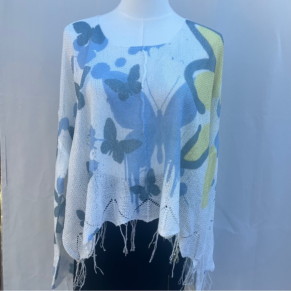 POL Retro Butterfly Lightweight Sweater Wide Neck Oversized - Picture 2 of 11